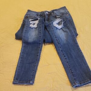 KanCan Dark Blue Distressed Skinny Jeans